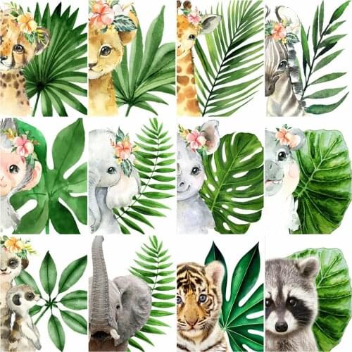 HUACAN Coloring By Numbers Elephant Acrylic Handpainted Wall Art Painting By Numbers For Children Tiger Animal Kits Home Decor