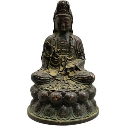 Chinese Tibet Buddha Bronze statue Guanyin of Nepal Old Copper Statue