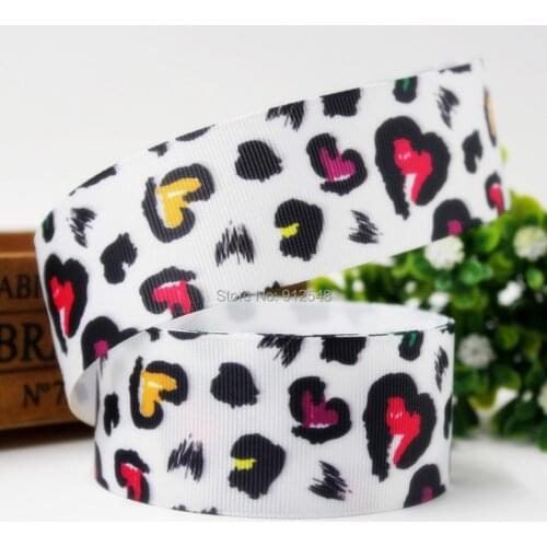 154214 ,38MM Leopard Printed grosgrain ribbon, DIY handmade jewelry materials,Wedding gift packaging supplies