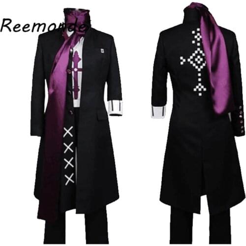 Danganronpa 2 Gundham Tanaka Cosplay Costumes Coat Pants Sarf Uniform Wigs Synthetic Hair Shoes Full Sets For Men Boys Halloween