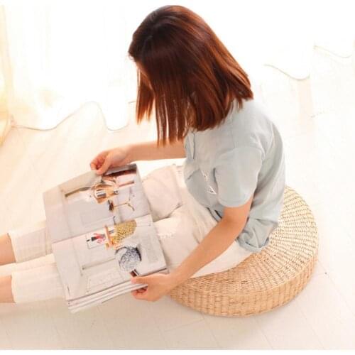 Chair Seat Mat Tatami Cushion Breathable Widely Applied Comfortable Round Straw Weave Handmade Pillow for Floor