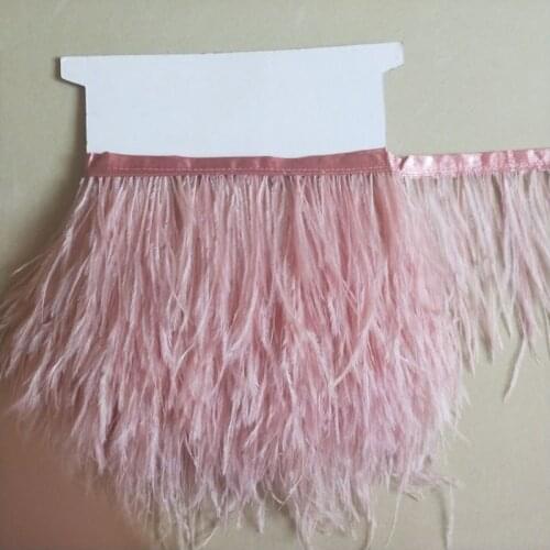 Beautiful skin red Ostrich Feathers Fringe Trim Millinery Supplies Christmas Holiday Jewelry Decoration Ribbons