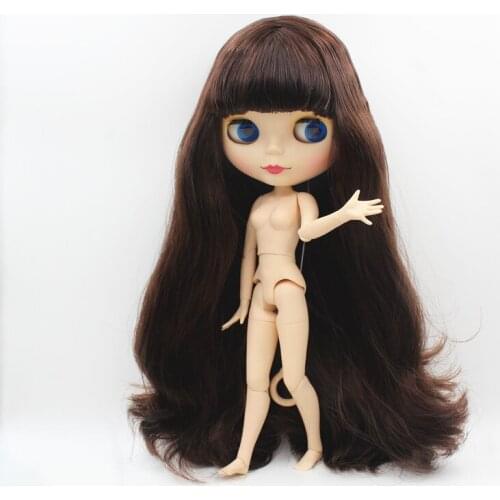 Blygirl,Blyth,Brown liu hai curl, 19 joint body, frosted face shell, 1/6 doll, can change body, DIY doll