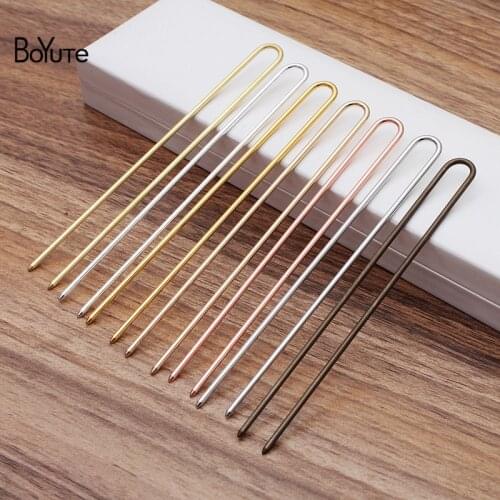 BoYuTe (20 Pieces/Lot) 2*115*12MM Metal Brass U Shape Hair Stick Diy Women Hair Accessories