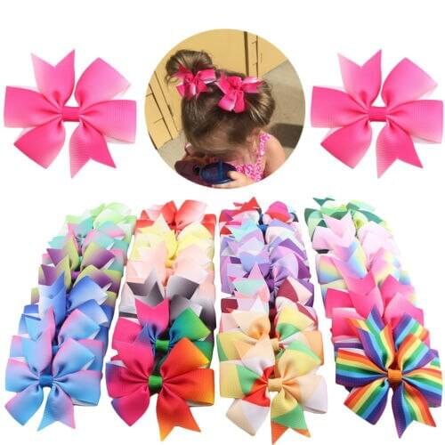 Cute Big Ribbon Hair Bows Clip Girls Baby Hairpin Bow Tie Accessories Pure Color