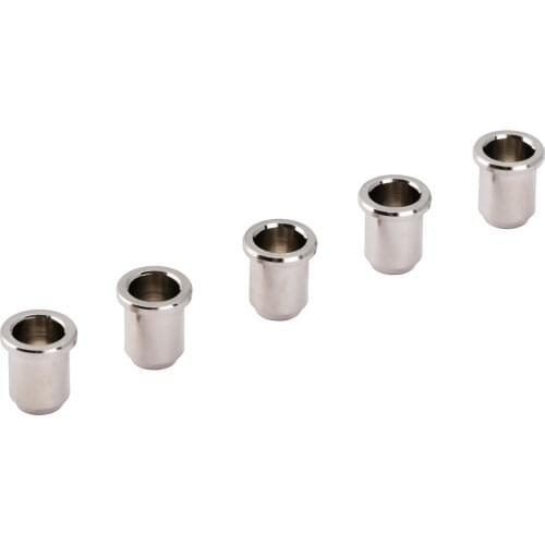 Musiclily Pro 14mm Brass Bass String Ferrules Bushings Through Body for Jazz Bass/Precision Bass, Nickel (Set of 5)