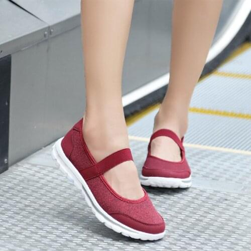New 2020 Autumn Vulcanized Shoes Women Mesh Female Platform Elastic Band Casual Footwear For Ladies Cloth Flat Shoes Plus Size