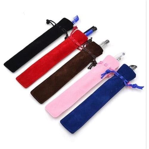 New Rope Locking Gift Bag Velvet Pen Pouch Holder Single Pencil Bag Pen Case Storage Boxes & Bins 5 Pcs hot selling