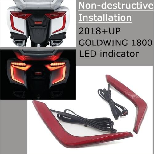 A Pair New LED Rear Saddlebag Accents Light Warning Stop Lamp Red Lenses Kit FOR Honda Goldwing Tour DCT Airbag GL1800 F6B 2018