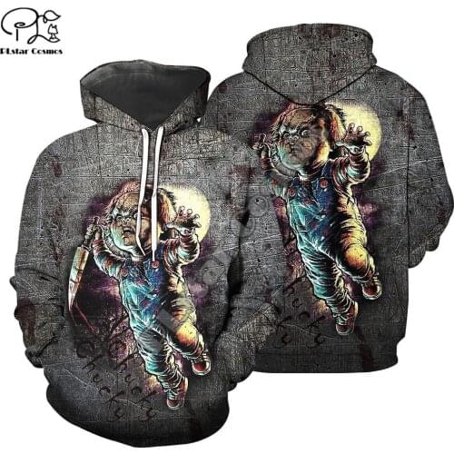 PLstar Cosmos Halloween Chucky Horror 3D printed Men for Women Hoodies Funny Pullover Harajuku zipper hoodies drop shipping 02