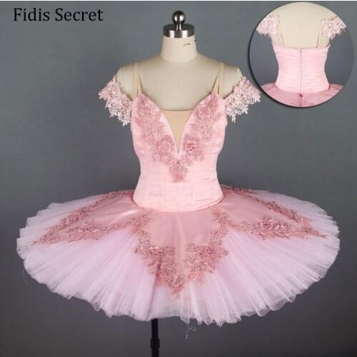 Adult Pink Professional Pancake Ballet Tutu Dress,Girls Ballerina Sleeping Beauty Fairy Doll Classical Performance Stage Costume