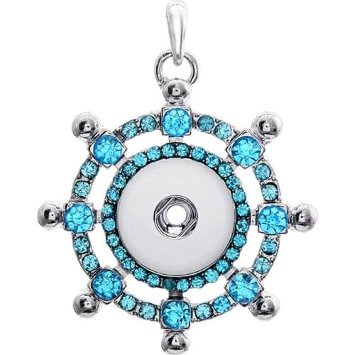 Rudder Retro Vintage 193 Sweater Chain Ginger 18mm Snap Button Jewelry Pendant Necklace Charm jewelry For Women