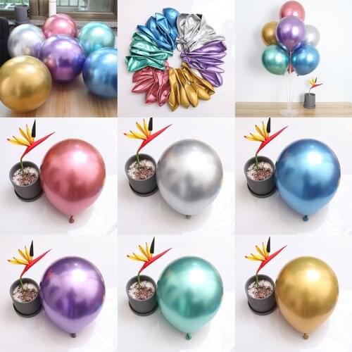 10/20/30pcs 10/12 inch Chrome Glossy Metal Pearl Latex Balloons Kids Boy Girl Adults Wedding Birthday Ballon Decor Air Balls