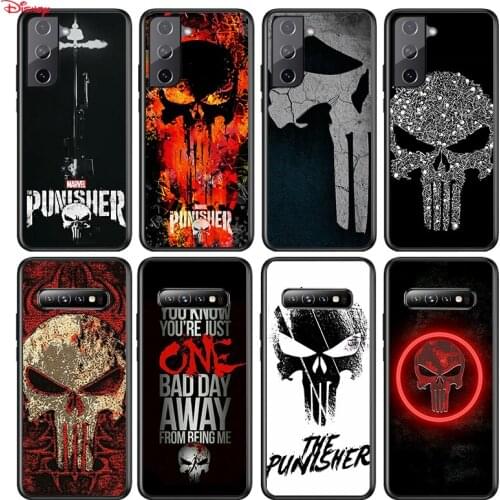 Silicone Cover Marvel Punisher Skull For Samsung Galaxy S21 S20 FE Ultra S10 S10E Lite S9 S8 S7 Edge Plus Phone Case
