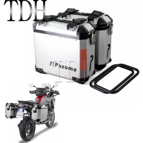 Universal Silver Motorcycle 36L Left Right Side Box Side Case Saddle Bag Luggage Pannier Cargo For BMW F800GS F800R 2009-2014
