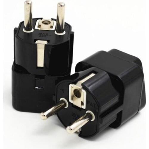 Black white EU 4.8MM universal socket travel adaptor plug convertor for US AU UK EU German French Netherlands Korea Poland