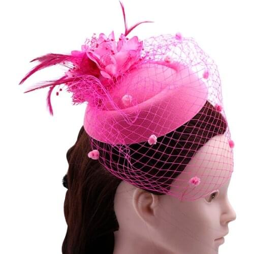 Fascinator with Feathers and Veiling ladies day Wedding Bridal Party Wedding Brides Hair accessories bride headdress