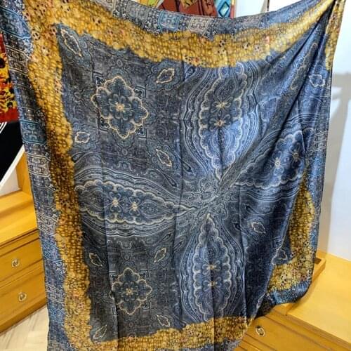 Large Square 100% Silk Scarf Shawl 135x135cm Paisley Print Women Fashion Scarves Wraps High Quality