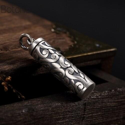 100% 999 Silver colour Gau Box Pendant Vintage Pure Silver colour Tibetan Box Pendant Good Luck Symbol Buddhist Prayer Pendant