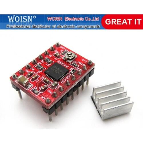 2pcs/lot A4988 StepStick Stepper Driver+Heatsink for Reprap Pololu 3D Printer Red M08 dropship L29K In Stock