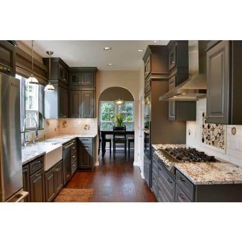 2017 hot sales new design classic custom made solid wood kitchen cabinets matt wooden kitchen cabinetery SKC1612016