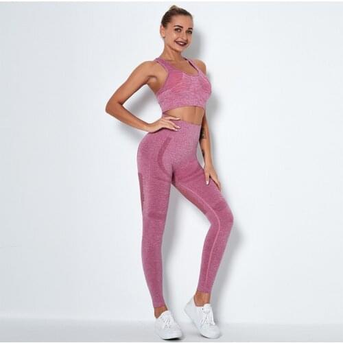 2020 Quick Drying Yoga Suit Women Push-up Fitness Bra + Seamless Gym Leggings Set Professional Sports Running Suit Yoga Set