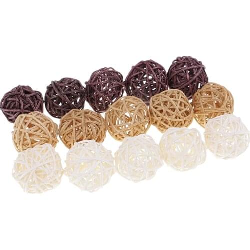 30pcs 3cm Rattan Wicker Cane Ball for Garden Wedding Party Home Decoration