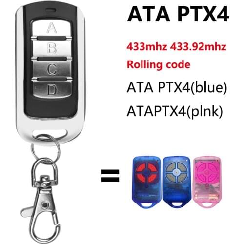 4 Button Garage/Gate Door Replacement Remote Control Transmitter For ATA PTX4 433-868MHz
