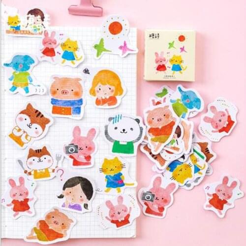 45 pcs/box My animal friends paper sticker dialog heteromorphism decoration DIY diary scrapbooking sealing sticker stationery