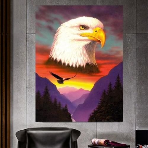 Diamond Painting Animal Eagle Cross Stitch Diamond Mosaic Rhinestones Embroidery Full Square Round Drill 5D Home Decor A986