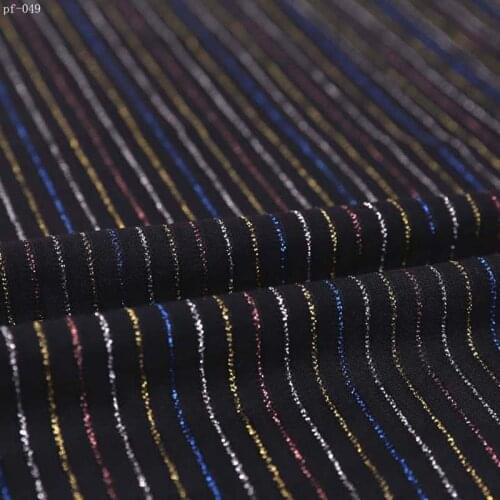 Spandex shimmer Fabric shiny 1 Yard stripes T-shirt fashionable dress T shirt bright metallic jersey fabric pf-049