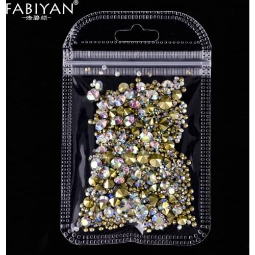 Glitter Rhinestone Sharp Jewelry Crystal Nail Art Decoration Manicure Tools 3D Tips Gem Shiny Mixed Sizes DIY Design Accessories
