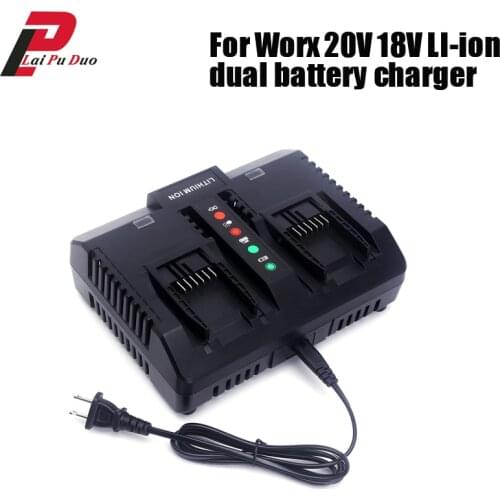 Fast charger for Worx dual charging 20V 18v LI-ion battery charger WA3520 WA3525 WA3578 WA3575 WA3742