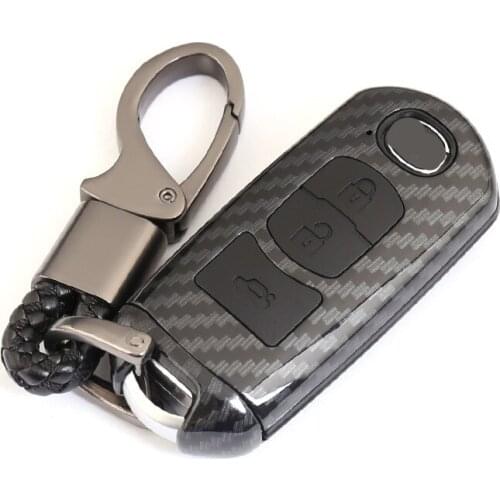 Carbon fiber key case bag key cover fit for MAZDA3 ATENZA Axela Key Shell