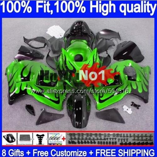 Injection For SUZUKI GSXR 1300 Hayabusa 2008 2013 2014 2015 2016 Green flames 30MC.253 GSXR-1300 GSXR1300 08 13 14 15 16 Fairing