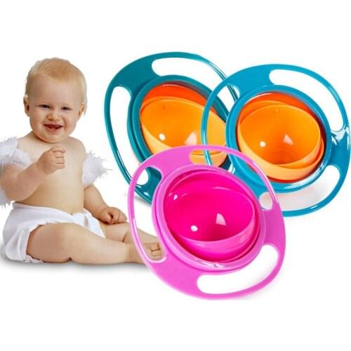 Creative Baby Feeding Learning Dishes Bowl High Quality Assist Toddler Baby Food Dinnerware For Kids Eating Training Gyro Bowl