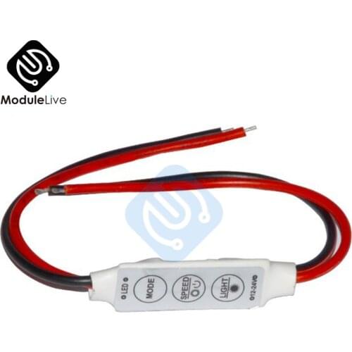 Mini 3 Keys Dimmer Controller 12V for Single Color 5050 3528 5630 LED Light Strip