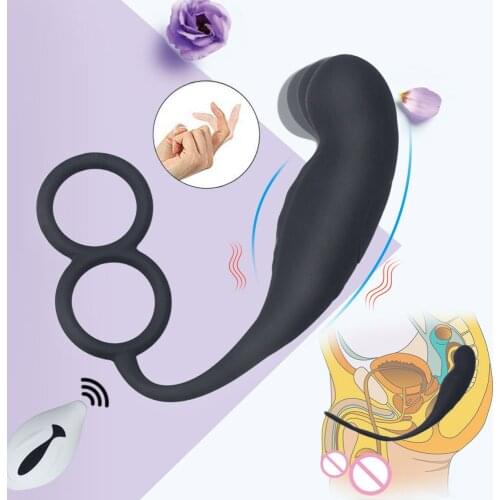 Male Anal Vibrator Prostate Massager With Penis Ring Wireless Stimulator Shop Adult Sex Toy For Men Gay Strap On Plug Consolador