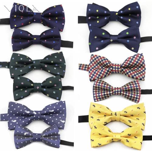 Parent-Child Bowtie Set Cartoon Doggie Lovely Kids Pet Men Family Butterfly Party Dinner Wedding Bright Yellow Bow Tie Accessory