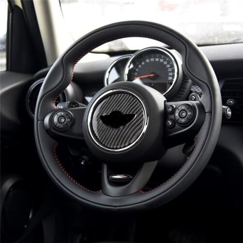 Car Steering Wheel Stickers Decal Carbon Fiber Decoration For Mini Cooper One S JCW R55 R56 R60 R61 F54 F55 F60 Car Accessories