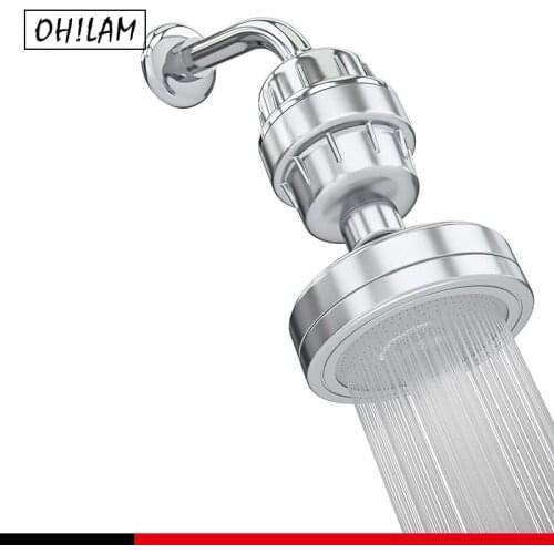 Shower Head 15 Stage Shower Filter Combo High Pressure Filtered Showerhead Water Softener Filter Cartridge for Hard Water Remove