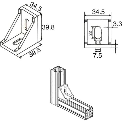 P15D 10pcs 4040 Fasten Fitting Angle 40x40 L Connector Aluminum Corner Bracket Joint Brace