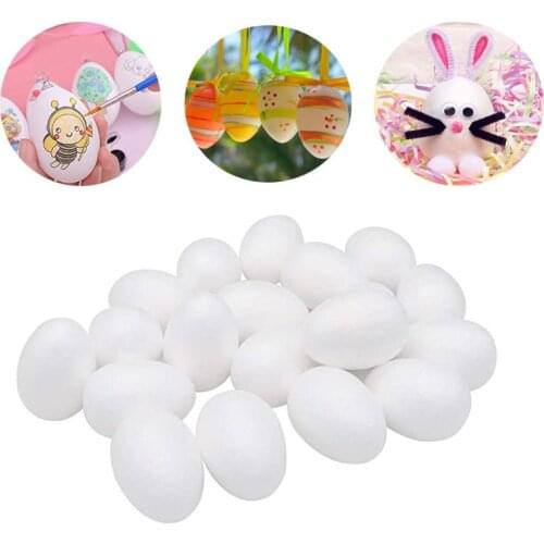 20Pcs 6CM White Foam Egg Polystyrene Styrofoam Spheres Modelling DIY Foam Egg for Party Decoration Christmas Crafts Supplies-S