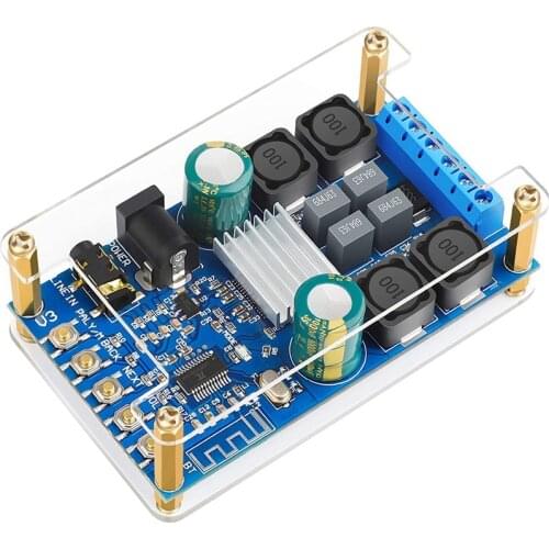 BlueTooth Amplifier Board,Digital Amplifier Audio Amp Board 2 Channel 50W+50W BlueTooth Speaker Board with Case