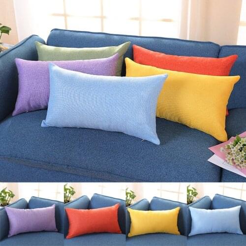 Rectangular Diverse colors pillowcase 50x30cm Rectangle Cushion Cover Cotton Linen Throw Pillow Case Pillowcase
