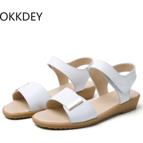 Woman Flat Slip Resistance Women Sandals Outdoor Ladies Beach Sandals Wedges Zapatos De Mujer Sandalies Summer Leather Shoes
