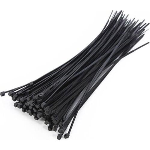 SUNSHINE 100pcs 3x200mm Self Locking Nylon Fasten Zip Cable Tie Wire Wrap Strap Black/White