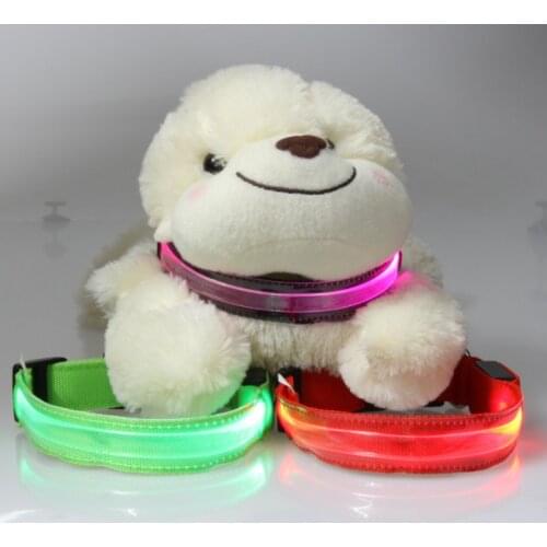USB Rechargeable Pet Dog LED Glowing Collar Pet Luminous Flashing Necklace Outdoor Walking Dog Night Safety Supplies