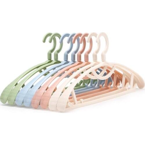 10Pcs/Set Thicken Wide Shoulder Plastic Clothes Hanger Rotating Garment Coat Storage Rack Anti-skid Adult Wardrobe Organizer