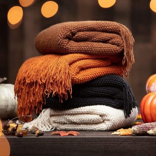 Inya Nordic Knitted Throw Thread Blanket on the Bed Sofa Plaid Travel Camping Nap Blankets Soft Towel Bed Plaid Tapestry